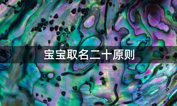 宝宝取名二十原则