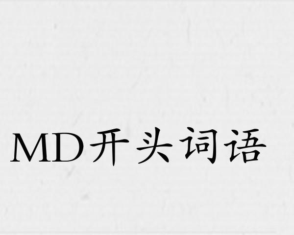 MD开头词语